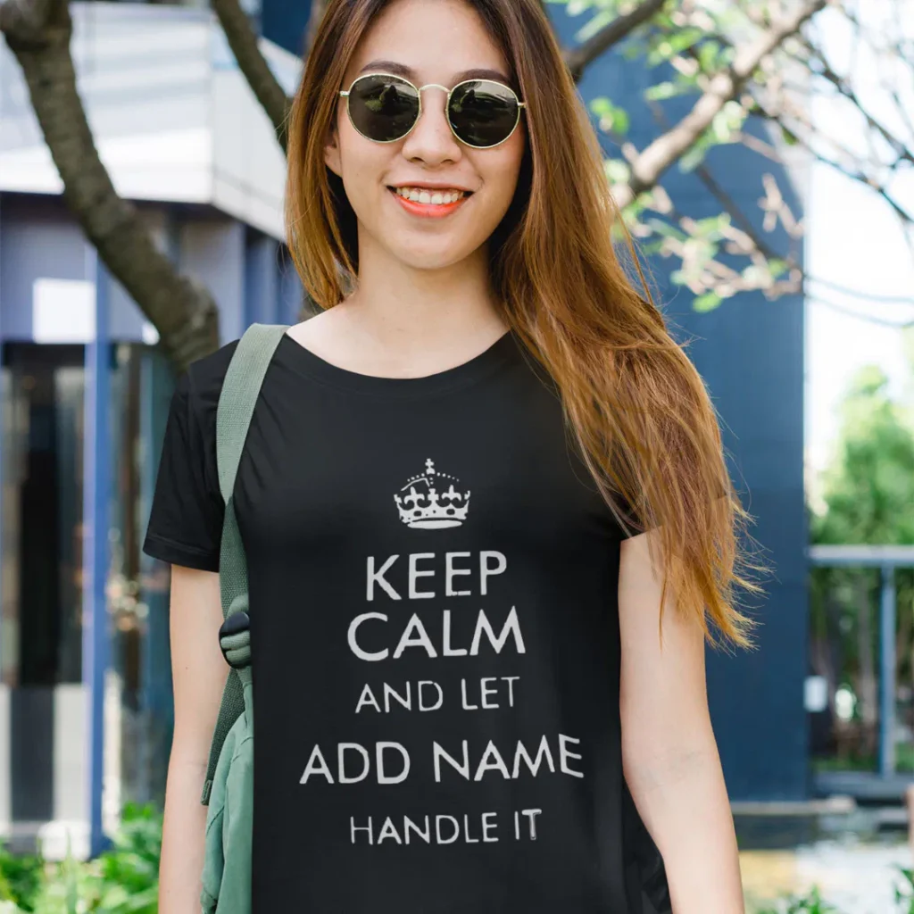 Personalize keep calm and let name handle it merch