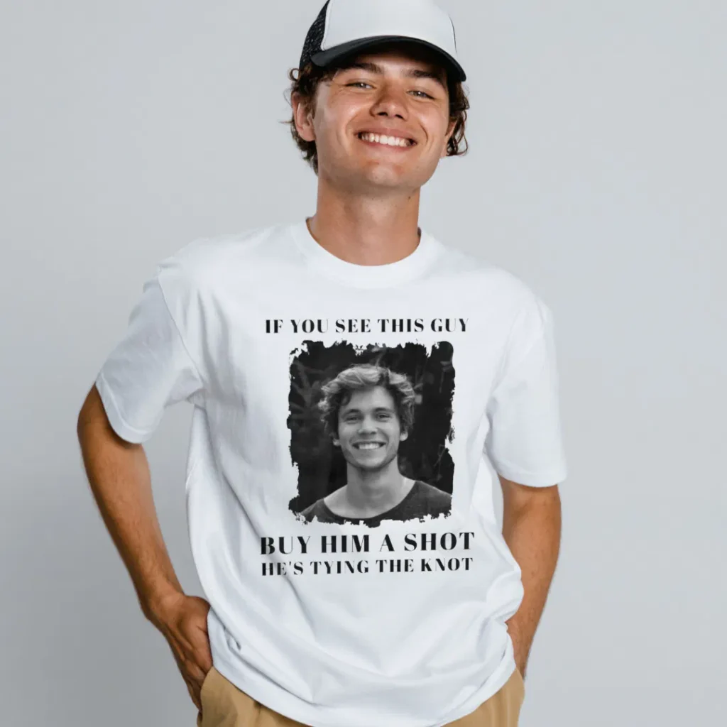 Buy him a shot funny bachelor party merch