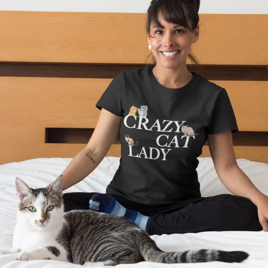 crazy cat lady womens meme shirt