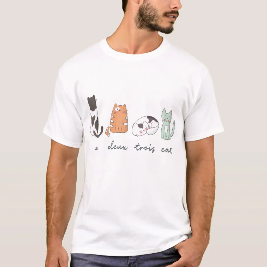 funny cute french cat shirt