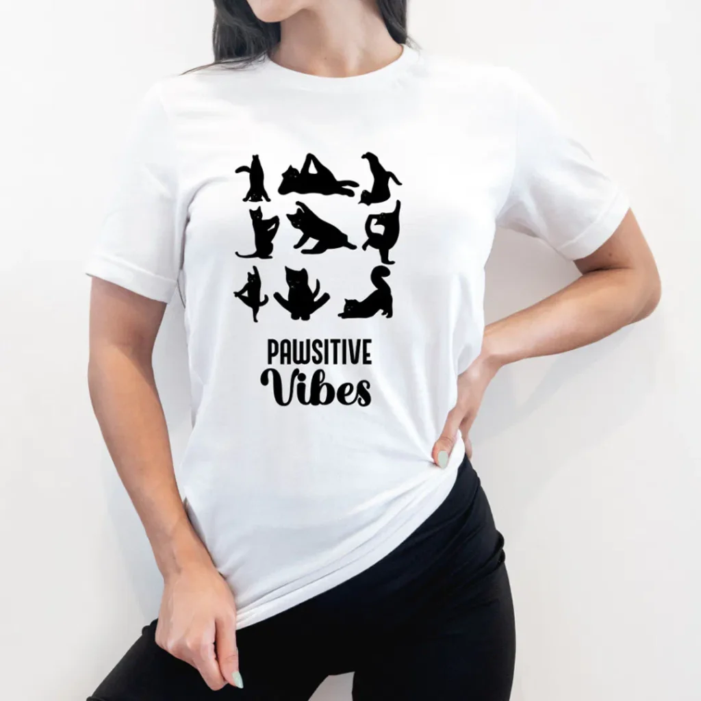 funny six cats yoga positions shirt