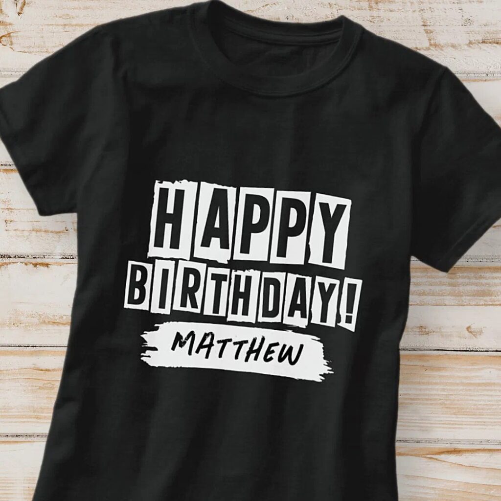 Customize this happy birthday fun simple greeting t-shirt