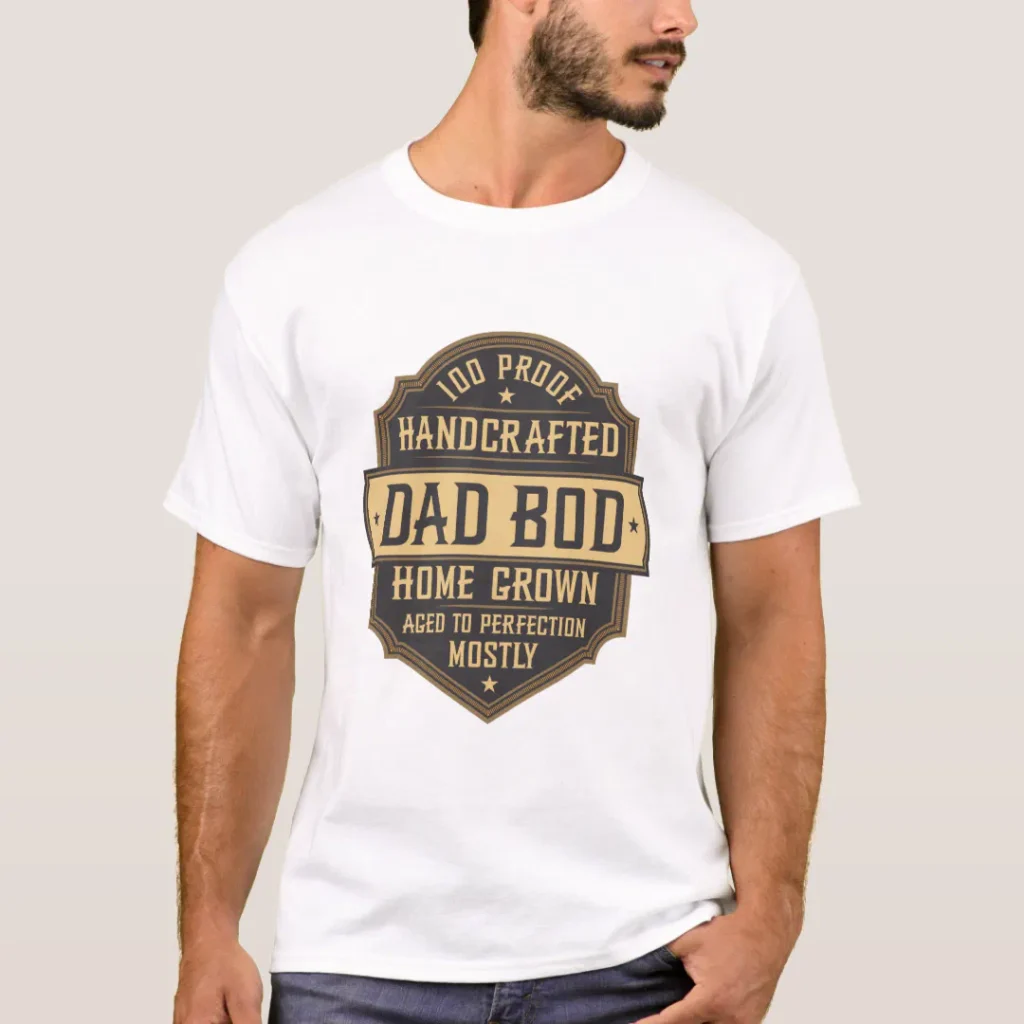 Whiskey label style design dad bod fathers day gift merch